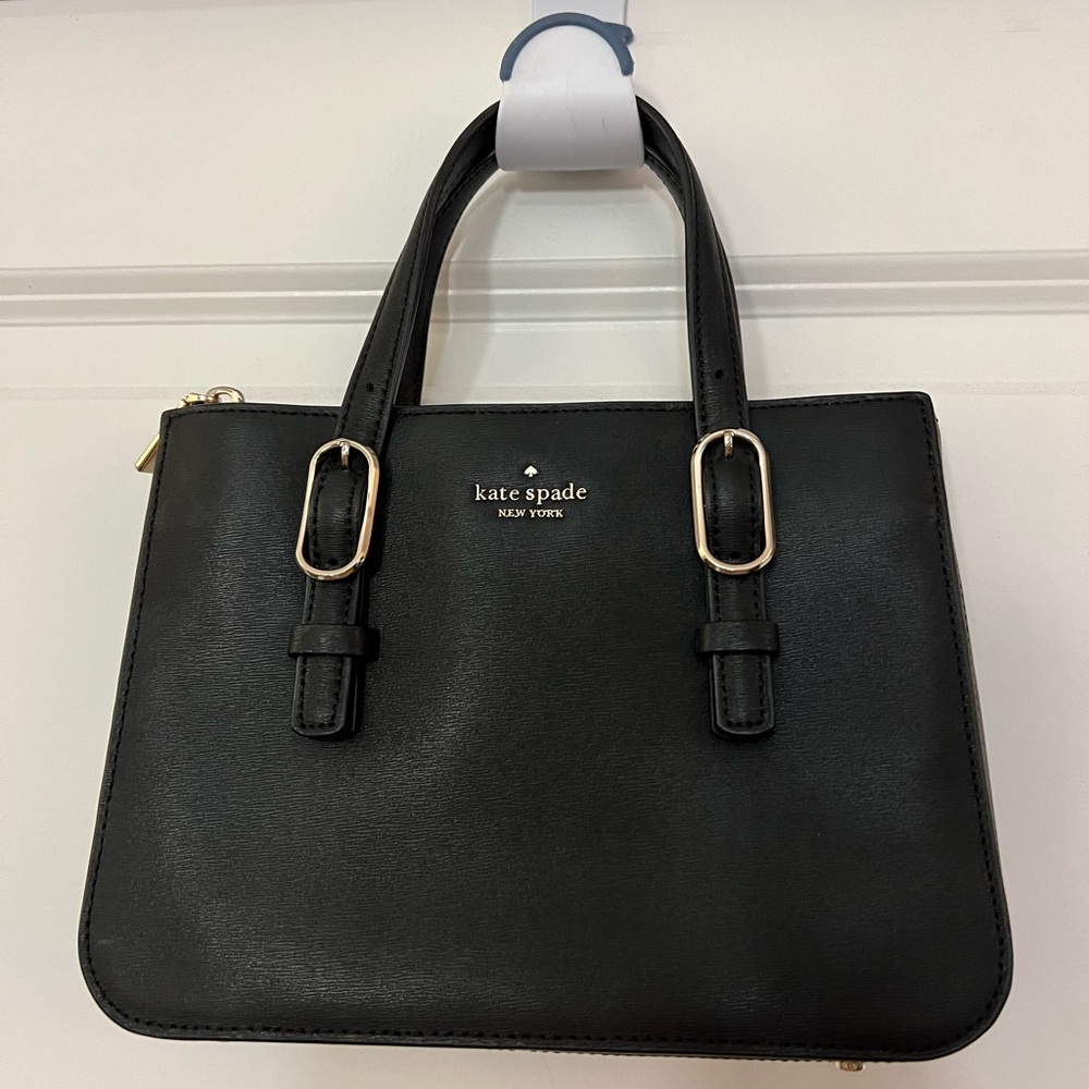 Kate Spade Black Saffiano Leather Triple compartment bag